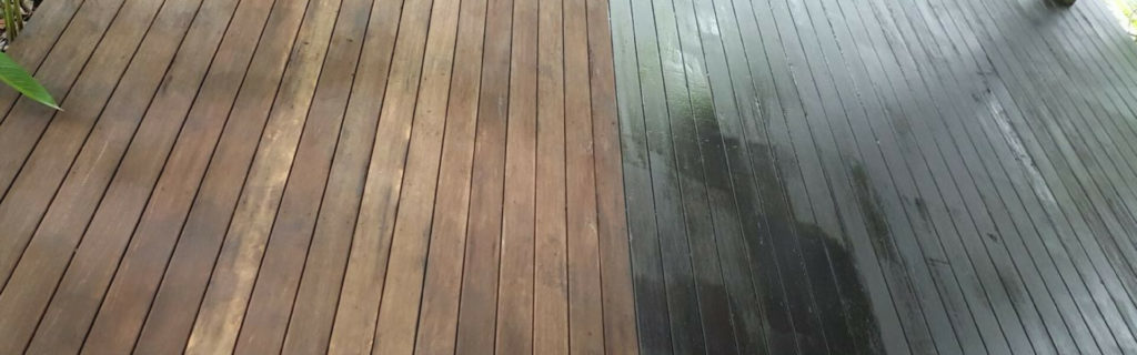 Re-varnishing old wooden decking